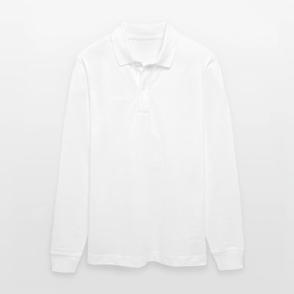 Organic Unisex Long-Sleeved Polo Shirt - white