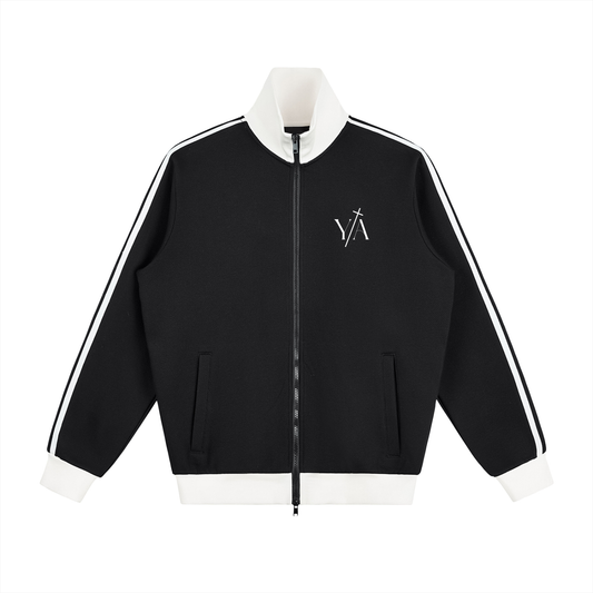 Contrast Side Stripe Fleece Track Jacket