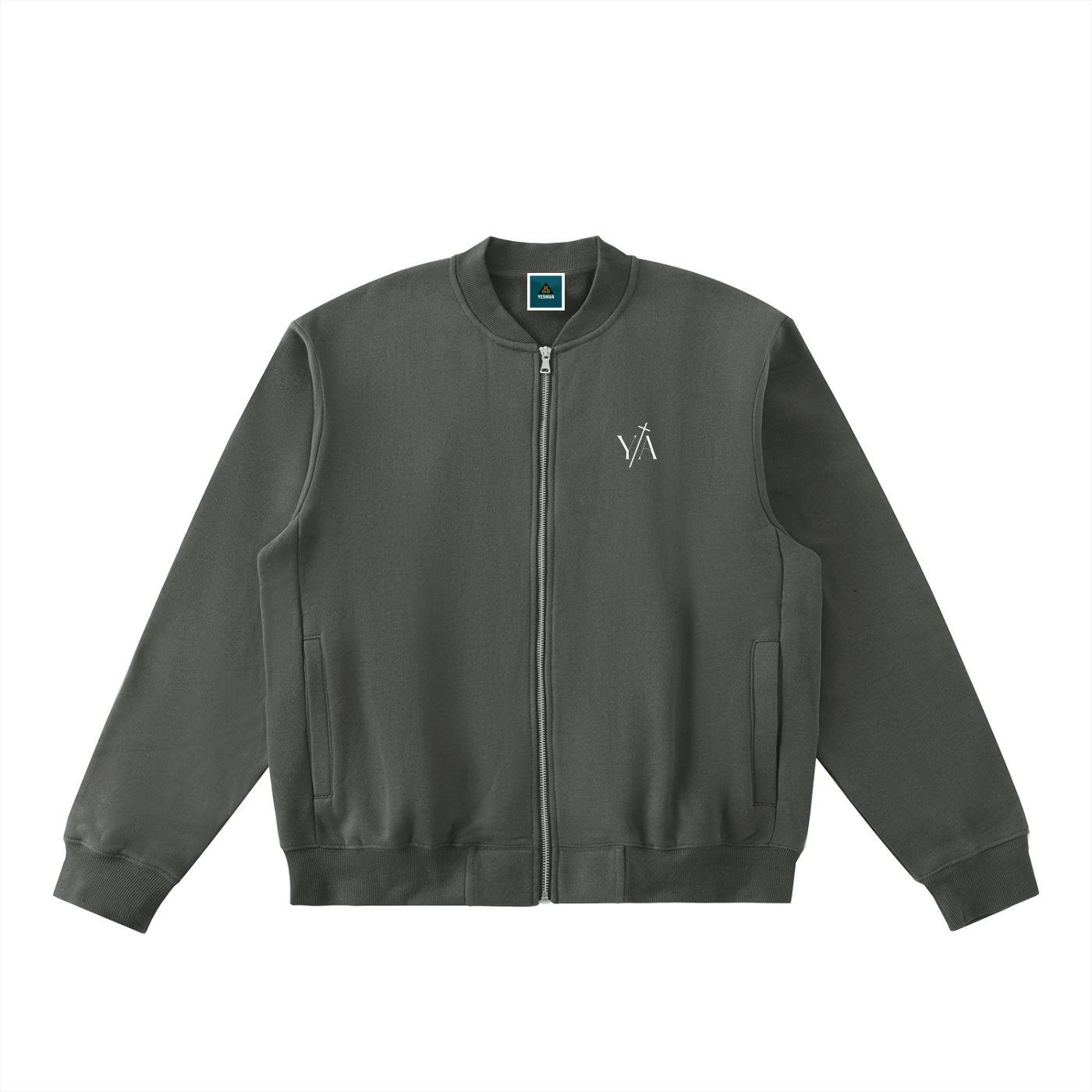 Essential Zip-Up Fleeced Varsity Jacket