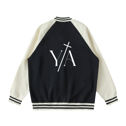 Two Tone Raglan Sleeve Varsity Jacket