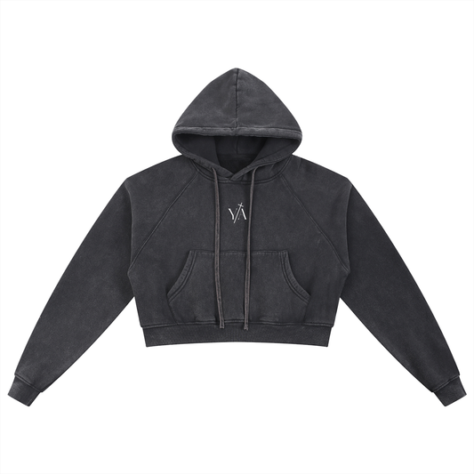Snow Washed Cropped Hoodie