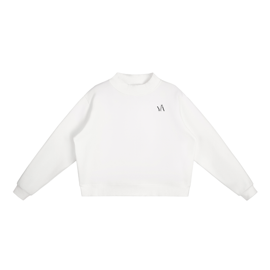Essential Fleece Mock-Neck Crew Sweatshirt