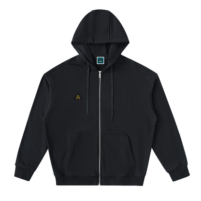 Drop-Shoulder Zip Up Hoodie
