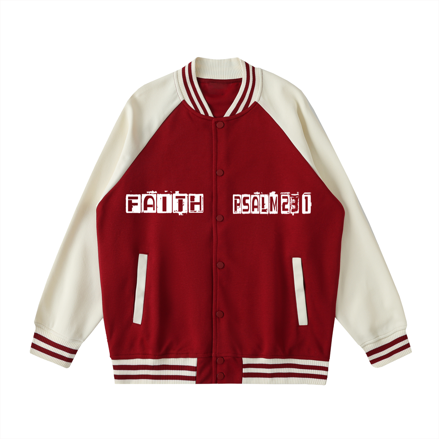 Two Tone Raglan Sleeve Varsity Jacket