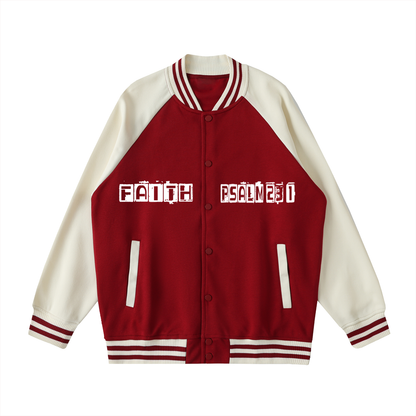 Two Tone Raglan Sleeve Varsity Jacket