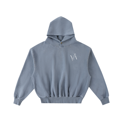 Frayed Enzyme Washed Fleece Hoodie