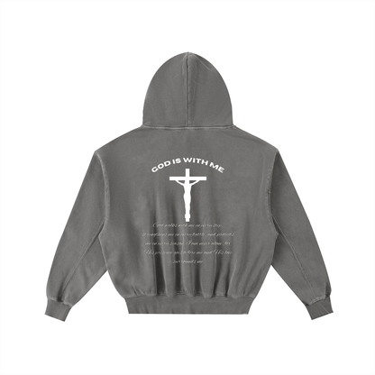 Frayed Enzyme Washed Fleece Hoodie