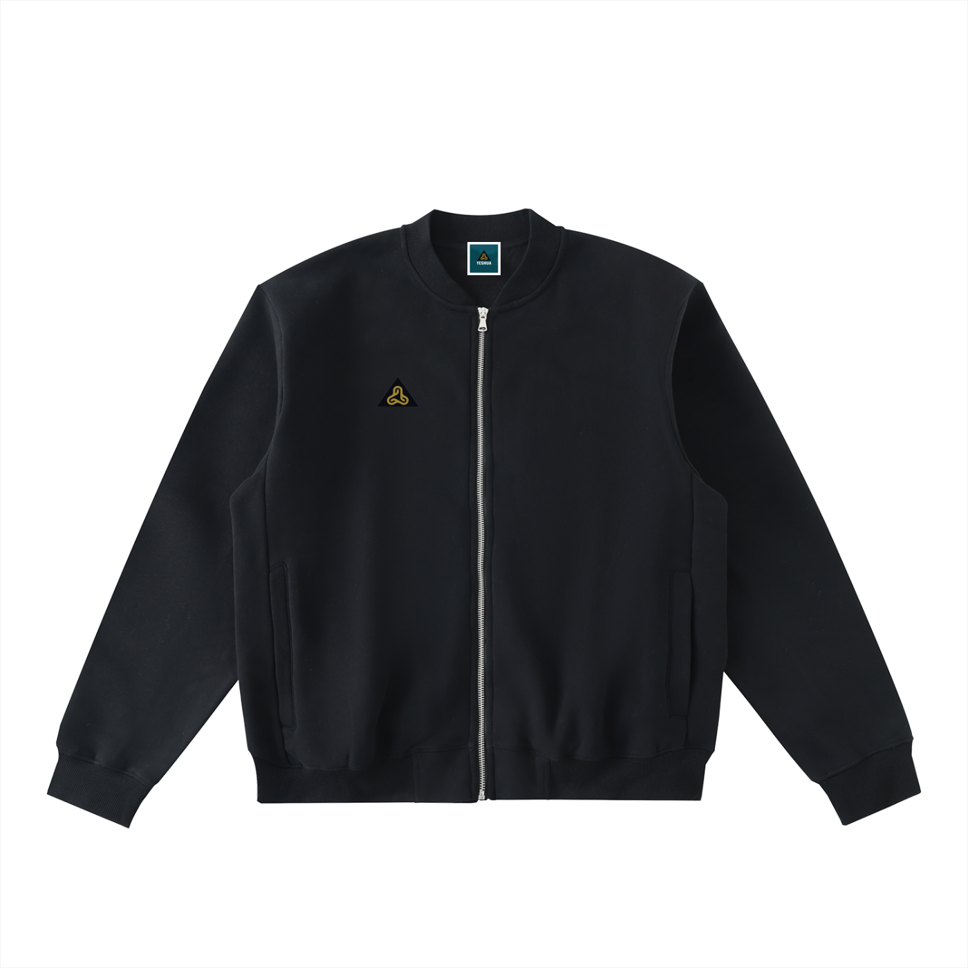Essential Zip-Up Fleeced Varsity Jacket