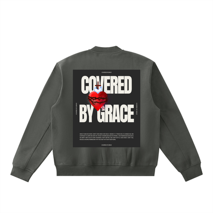 Essential Zip-Up Fleeced Varsity Jacket