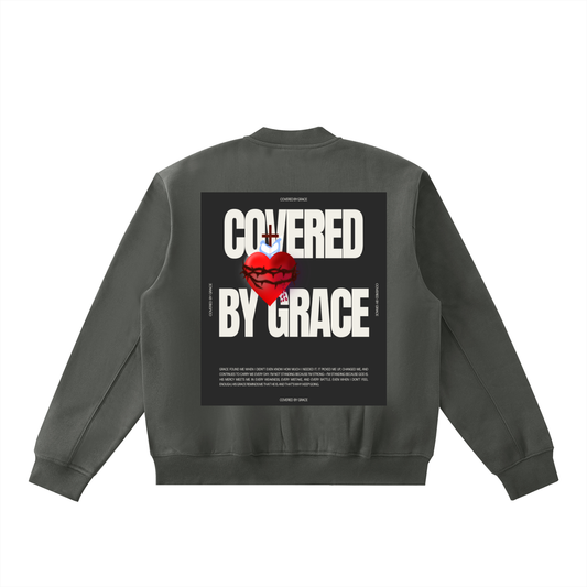 Essential Zip-Up Fleeced Varsity Jacket