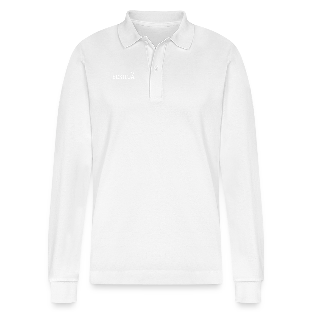 Organic Unisex Long-Sleeved Polo Shirt - white