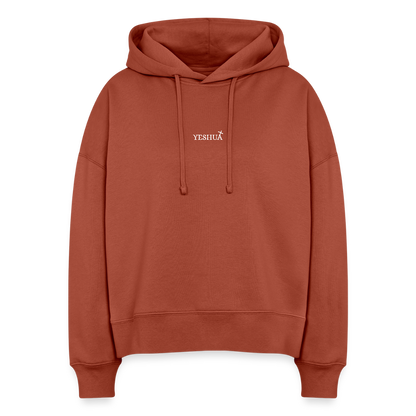 Boxy Women Organic Hoodie Nora - heritage brown