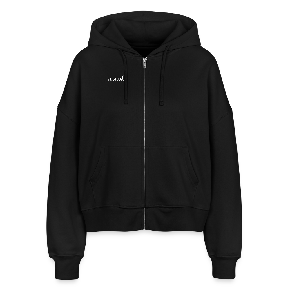 Boxy Women’s Organic Zip Hoodie - black