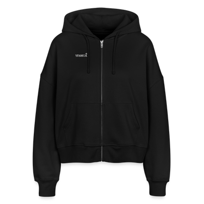 Boxy Women’s Organic Zip Hoodie - black