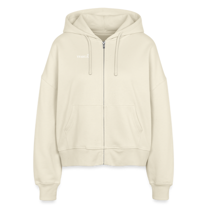 Boxy Women’s Organic Zip Hoodie - natural raw
