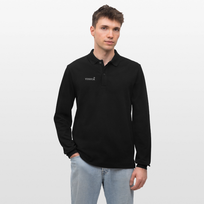 Organic Unisex Long-Sleeved Polo Shirt - black