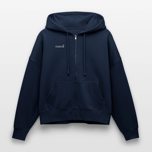 Boxy Women’s Organic Zip Hoodie - navy