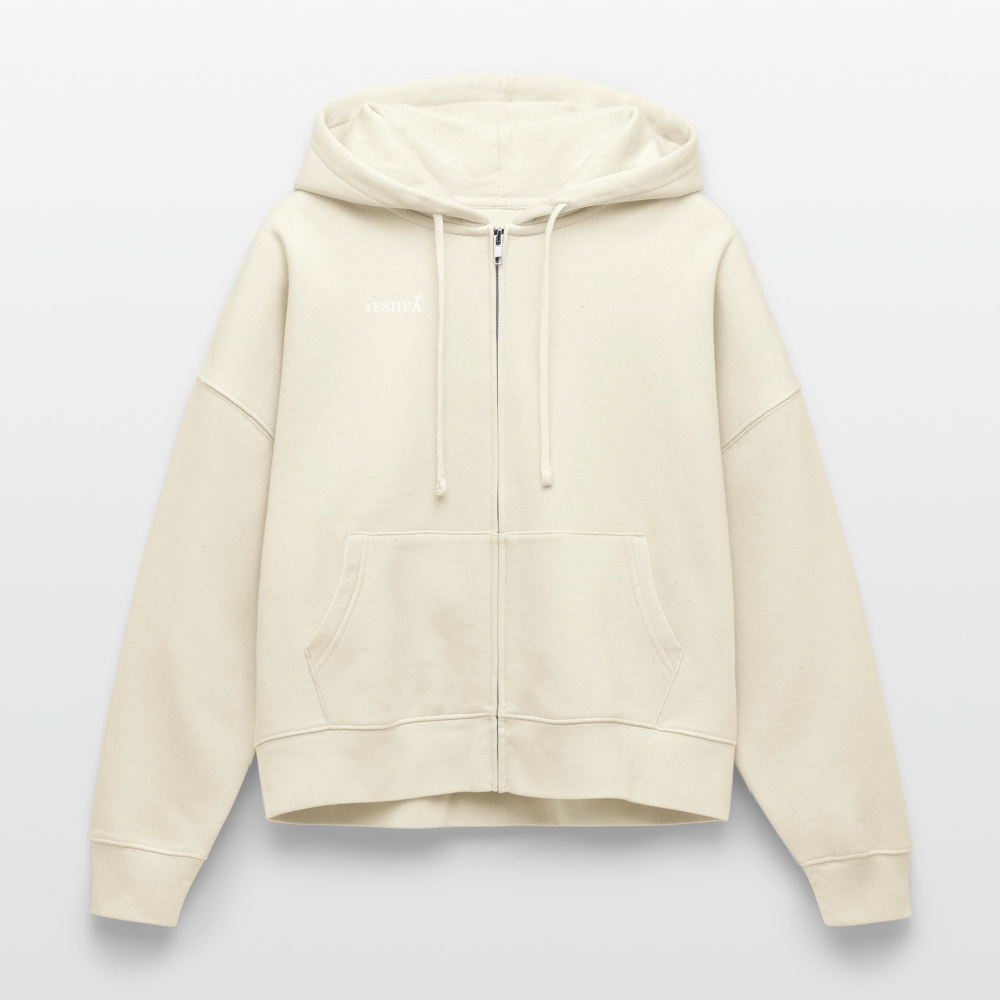 Boxy Women’s Organic Zip Hoodie - natural raw