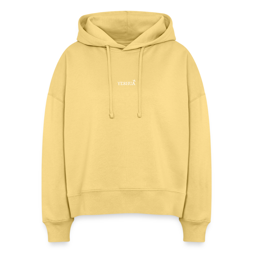 Boxy Women Organic Hoodie Nora - washed yellow