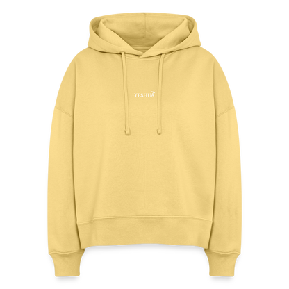 Boxy Women Organic Hoodie Nora - washed yellow