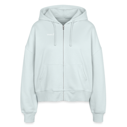 Boxy Women’s Organic Zip Hoodie - blue ice