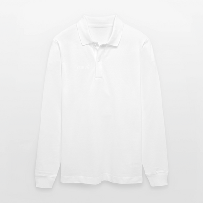 Organic Unisex Long-Sleeved Polo Shirt - white