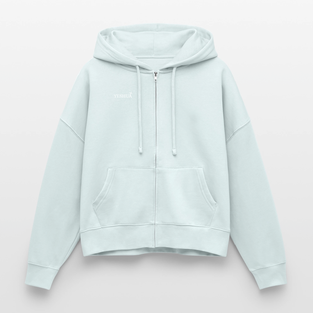 Boxy Women’s Organic Zip Hoodie - blue ice
