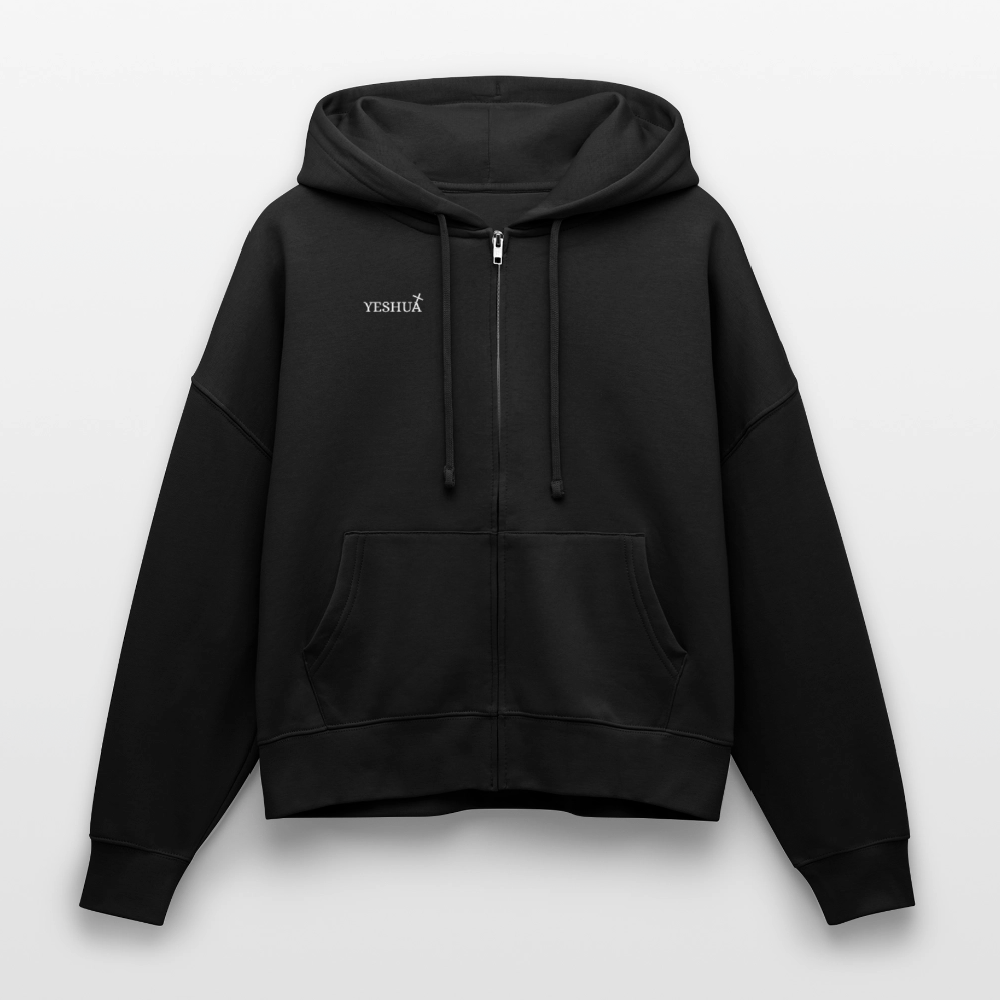 Boxy Women’s Organic Zip Hoodie - black