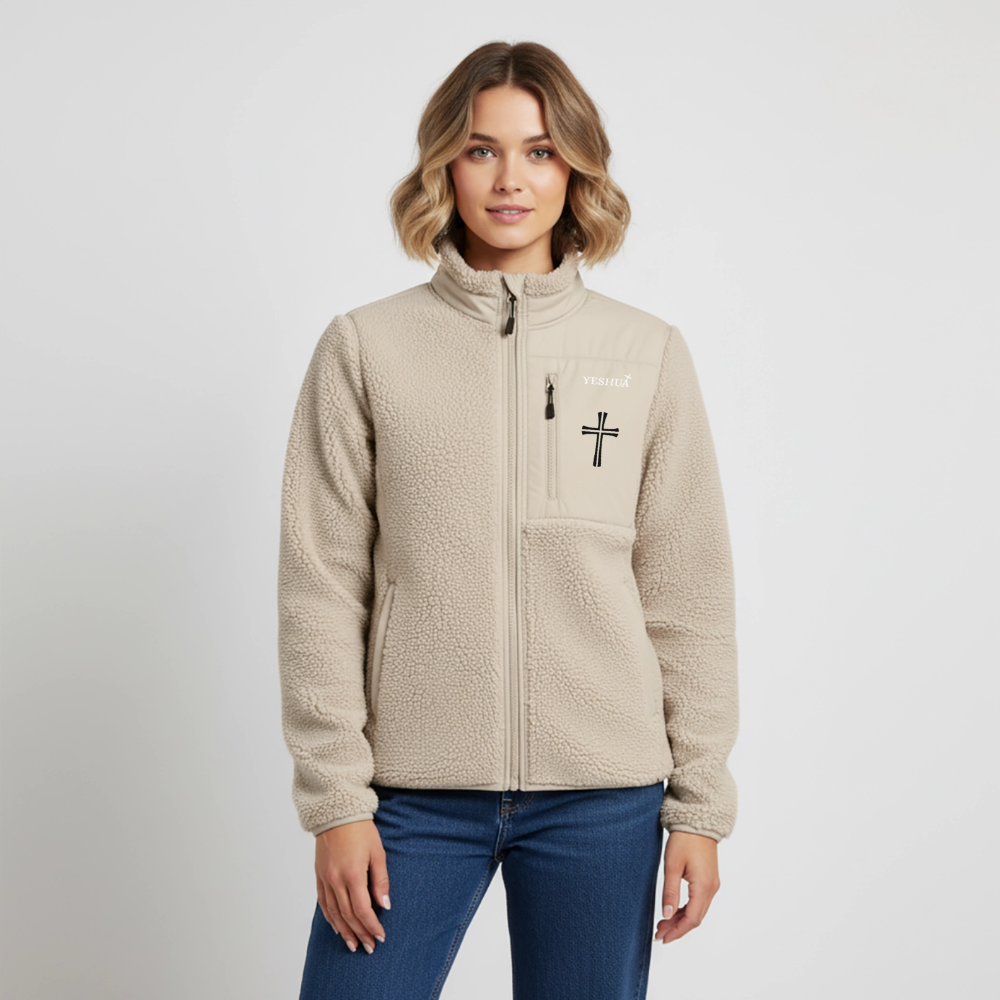 RELAXED FIT Unisex sherpa jacket - beige