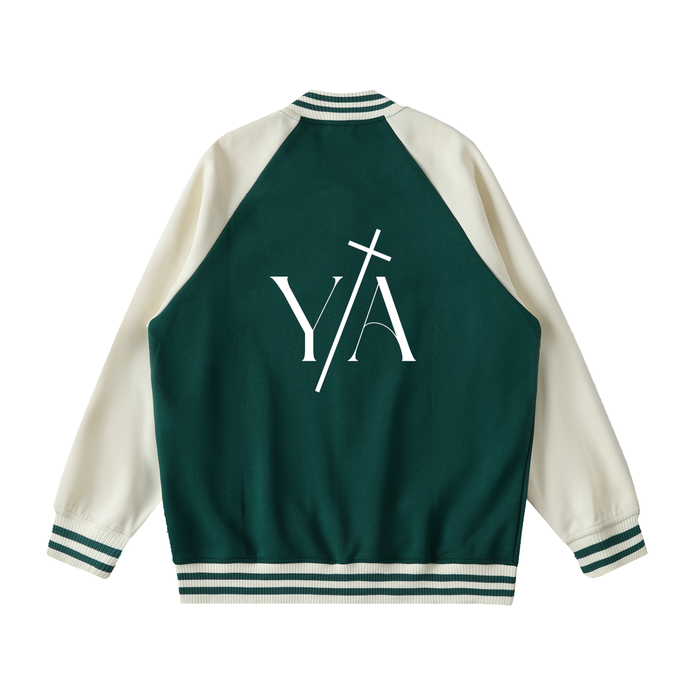 Two Tone Raglan Sleeve Varsity Jacket