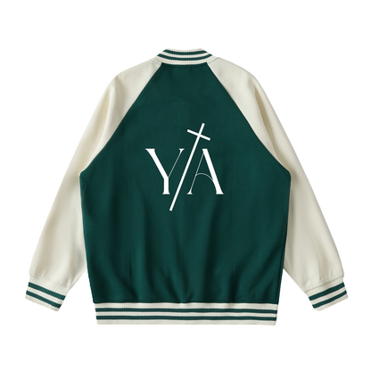 Two Tone Raglan Sleeve Varsity Jacket