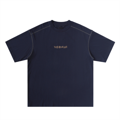 Oversized Contrast-Stitched Cotton Tee