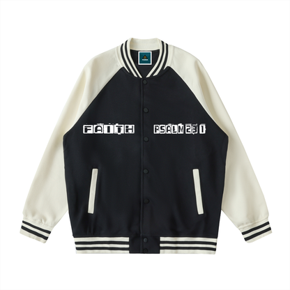 Two Tone Raglan Sleeve Varsity Jacket