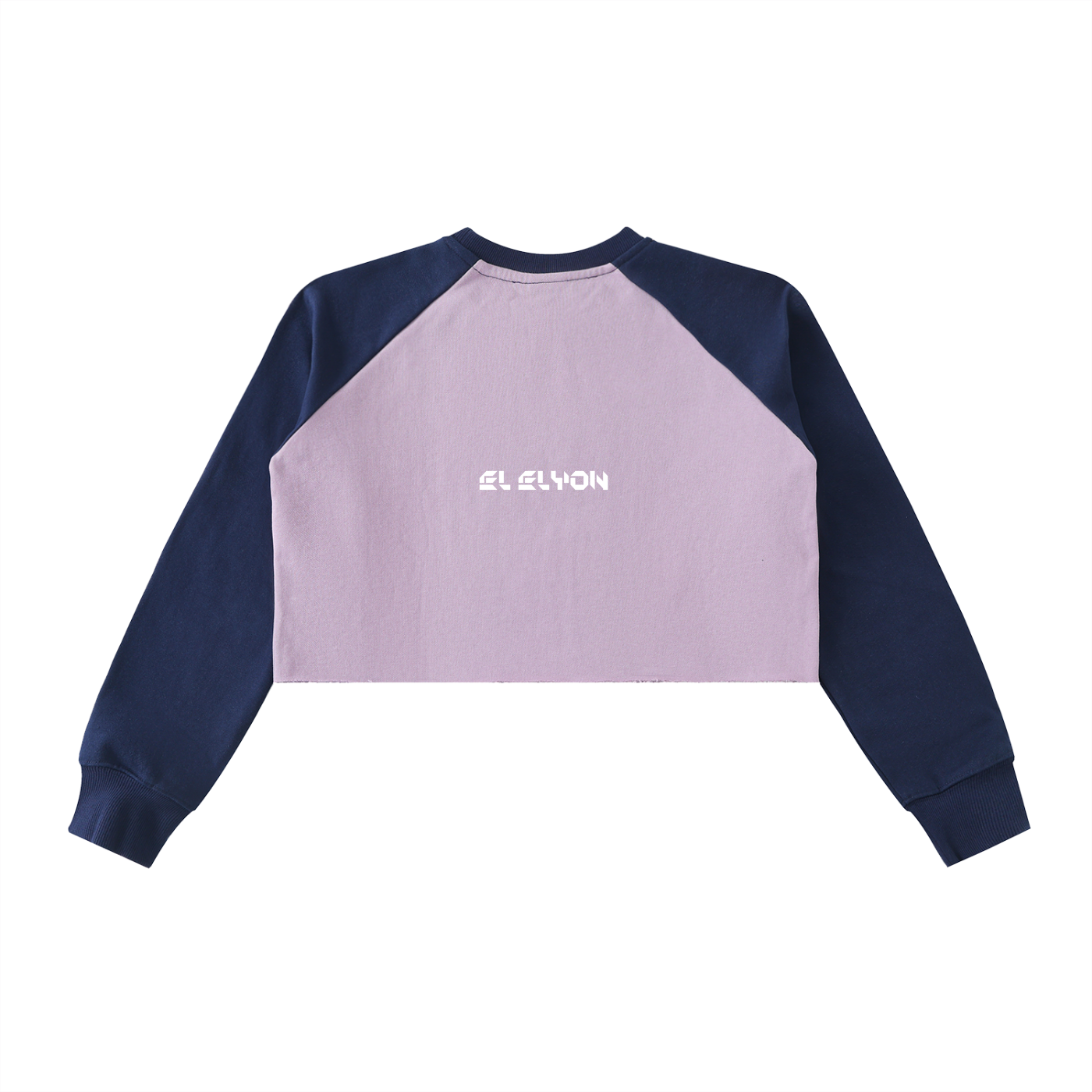 Raw-Hem Color-Block Raglan Crop Sweatshirt