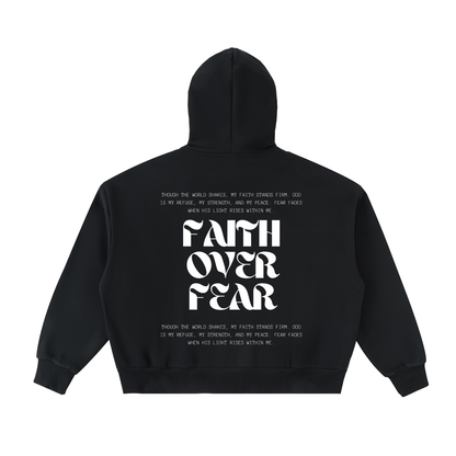 Fleeced Full-Zip Boxy Hoodie