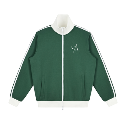 Contrast Side Stripe Fleece Track Jacket