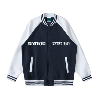 Two Tone Raglan Sleeve Varsity Jacket
