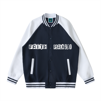 Two Tone Raglan Sleeve Varsity Jacket
