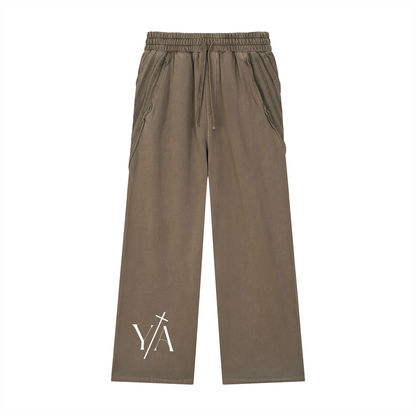 Snow Washed Tape Raw Edge Sweatpants