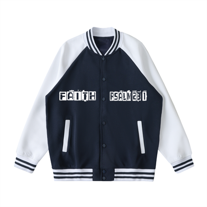 Two Tone Raglan Sleeve Varsity Jacket
