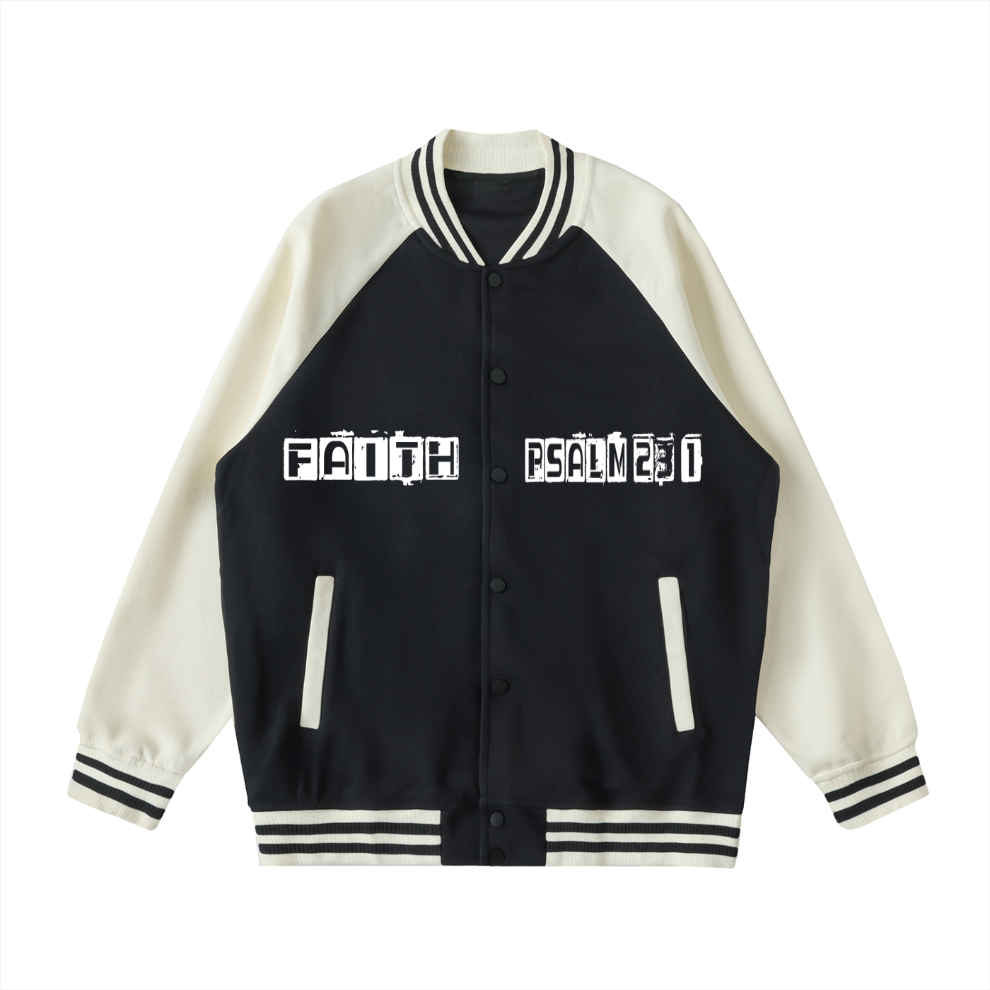 Two Tone Raglan Sleeve Varsity Jacket