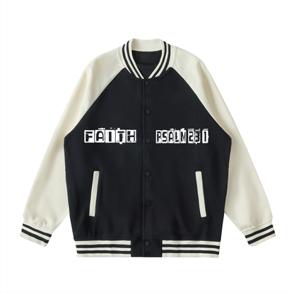 Two Tone Raglan Sleeve Varsity Jacket