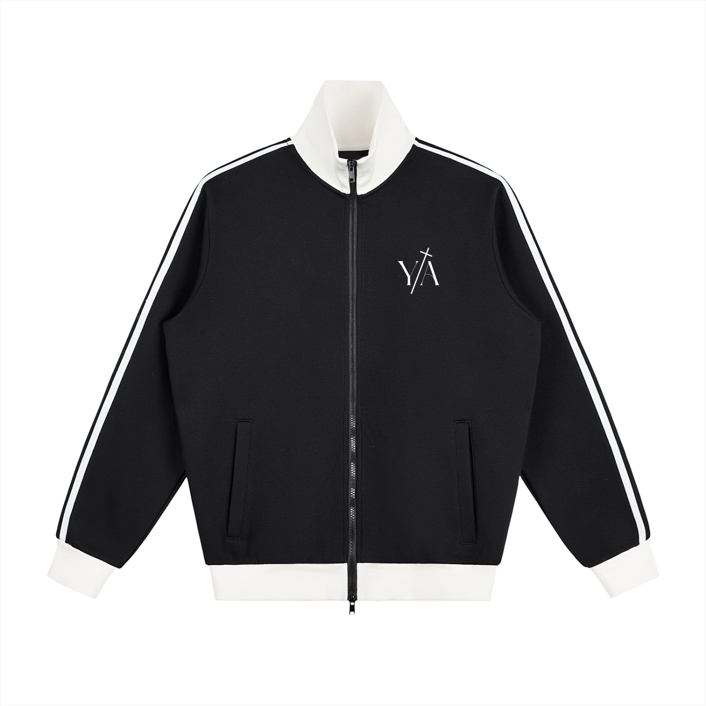 Contrast Side Stripe Fleece Track Jacket