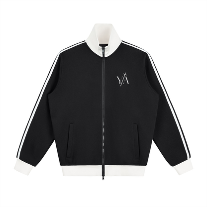 Contrast Side Stripe Fleece Track Jacket