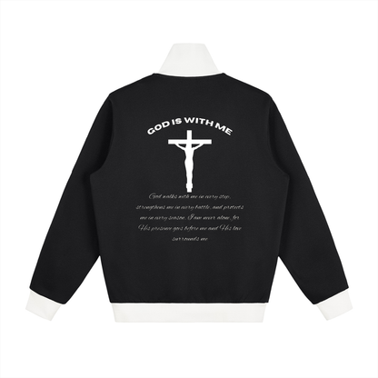 Contrast Side Stripe Fleece Track Jacket