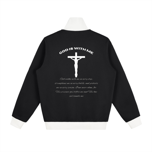 Contrast Side Stripe Fleece Track Jacket