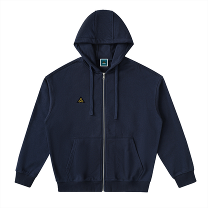 Drop-Shoulder Zip Up Hoodie