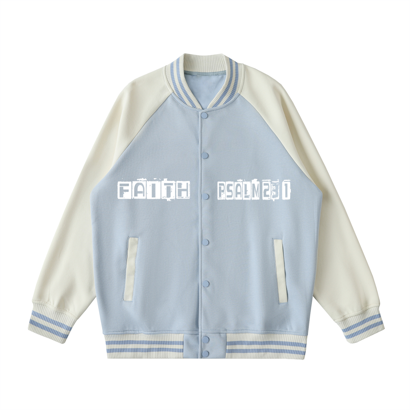 Two Tone Raglan Sleeve Varsity Jacket