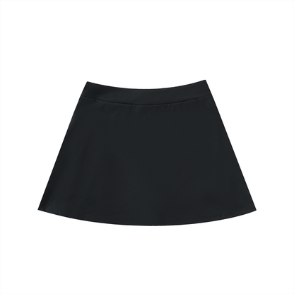 High-Waist Pocketed A-Line Skirt