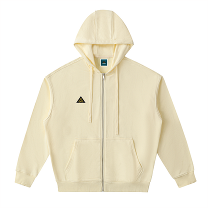 Drop-Shoulder Zip Up Hoodie